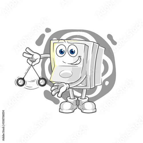light switch hypnotizing cartoon. cartoon mascot vector