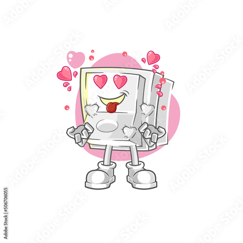 light switch fallin love vector. cartoon character