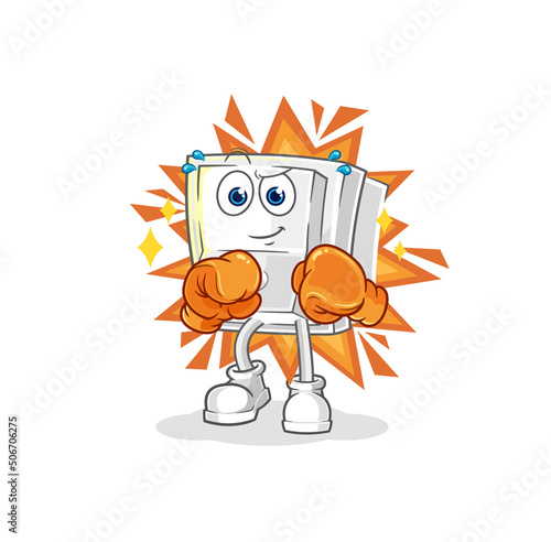 light switch boxer character. cartoon mascot vector