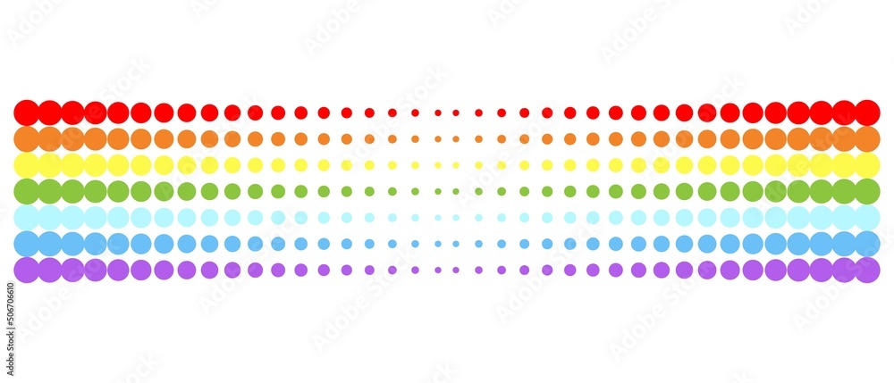 Rainbow circles, gradient halftone background. Vector illustration. Rainbow circles, gradient halftone background. Vector illustration.