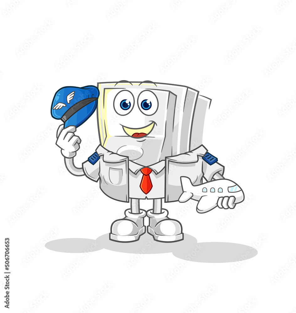 light switch pilot mascot. cartoon vector light switch pilot mascot. cartoon vector