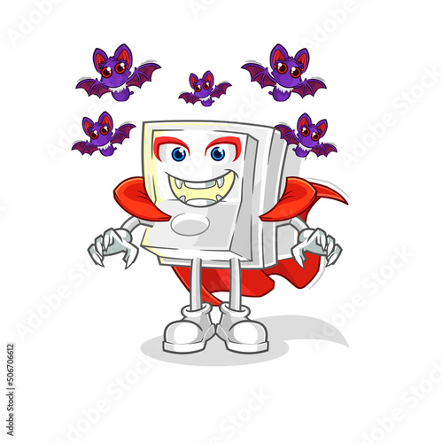 light switch Dracula illustration. character vector
