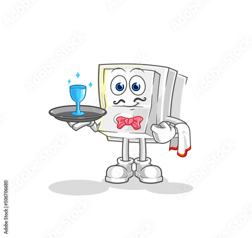light switch waiter cartoon. cartoon mascot vector