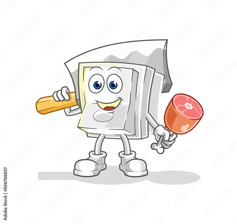 light switch Butcher illustration. character vector light switch Butcher illustration. character vector