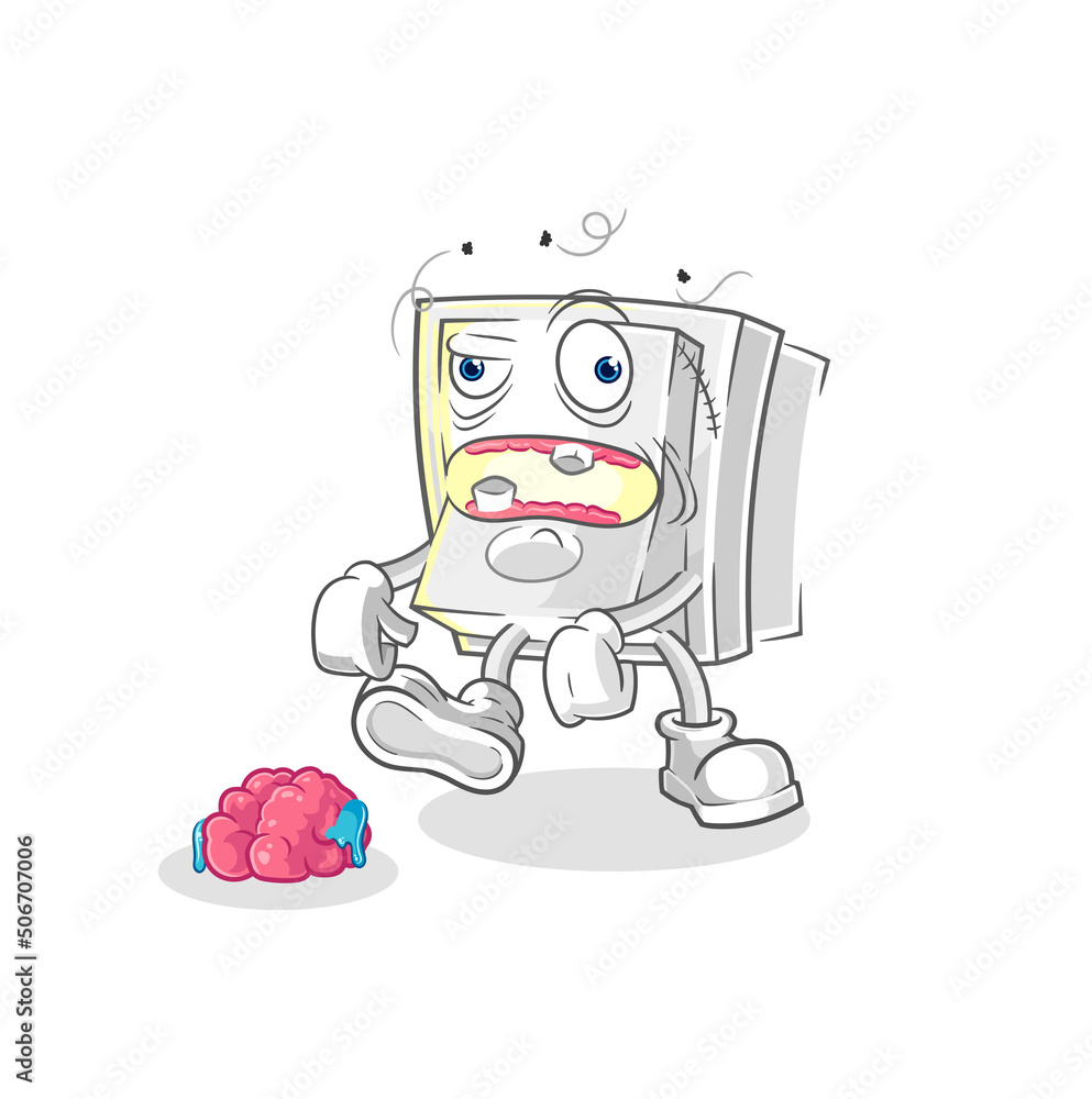 light switch zombie character.mascot vector
