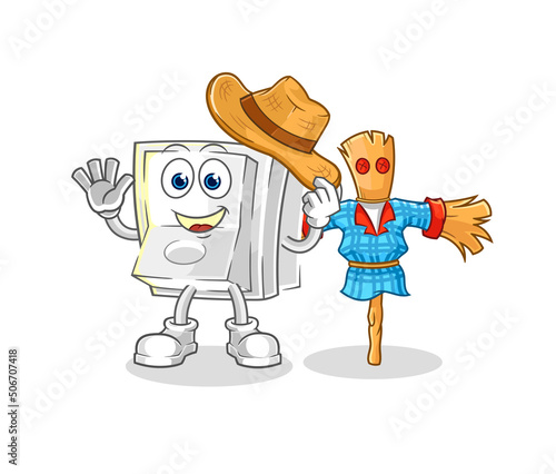 light switch with scarecrows cartoon character vector