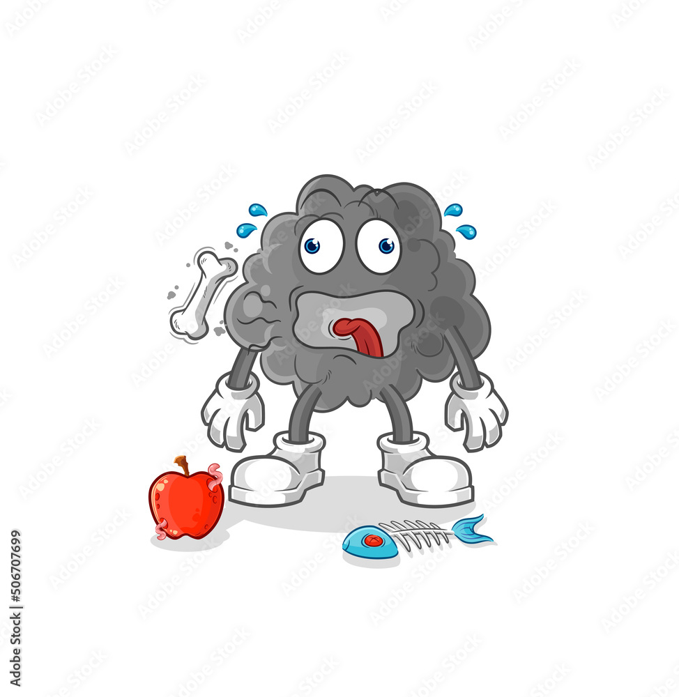 Fototapeta premium black cloud burp mascot. cartoon vector