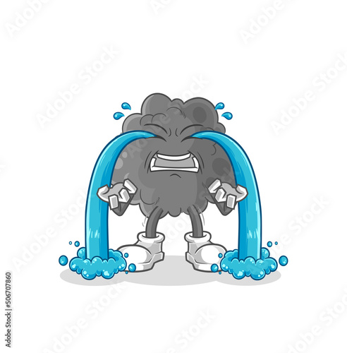 black cloud crying illustration. character vector