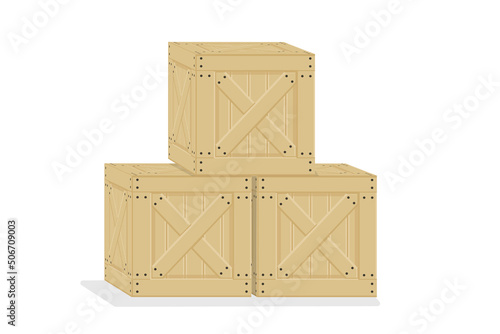 wooden box cargo box postal items package