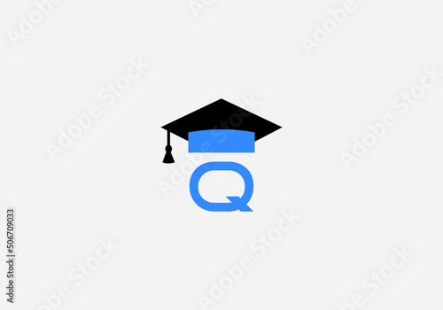 Educational logo and sign vector and Graduation cap design with the letter and alphabets vector