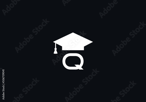 Educational logo and sign vector and Graduation cap design with the letter and alphabets vector