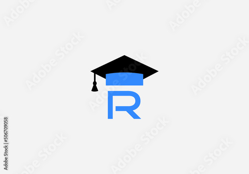 Educational logo and sign vector and Graduation cap design with the letter and alphabets vector