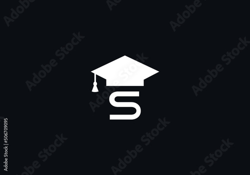 Educational logo and sign vector and Graduation cap design with the letter and alphabets vector