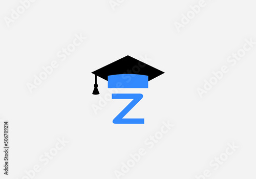 Educational logo and sign vector and Graduation cap design with the letter and alphabets vector