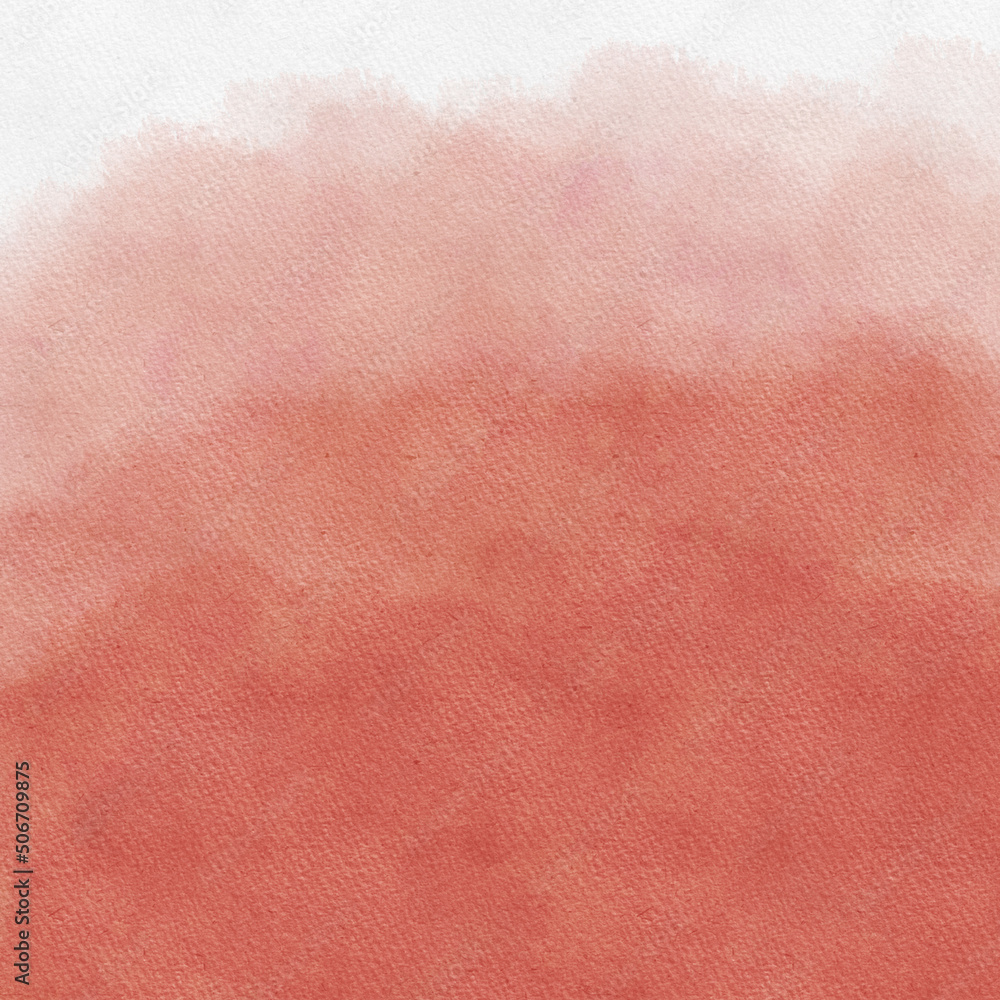 Fototapeta premium Watercolor Graphic Design Background. Pink watercolor bleed on paper texture. Background for graphic design, invitations, or social media. Ombre pink to red.
