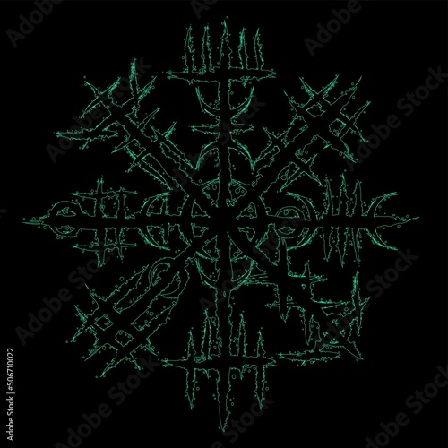 Norse viking outline brush symbol
