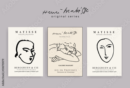 Matisse Abstract Art Set, Aesthetic Modern Art, Boho Decor, Minimalist Art, Illustration, Vector, Poster, Postcard. Collection for decoration. Vector all isolated. Set of abstract trendy creative art.