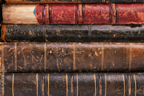 Old books covers close up