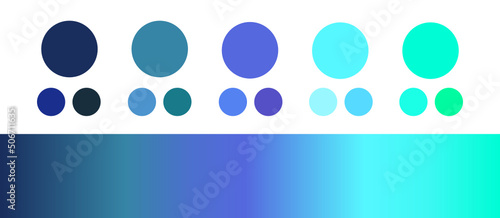 Blue monochrome color palette hues with vibrant gradient and shades and tint for web/ graphic/ fashion/ art/ design	
