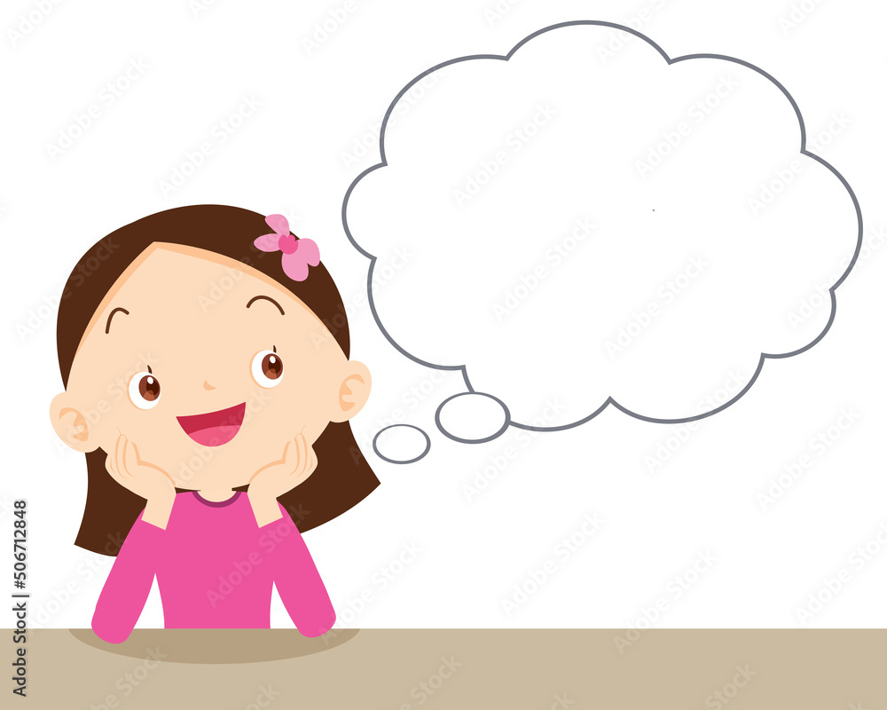 young girl good mood and think about something young girl good mood and think about something