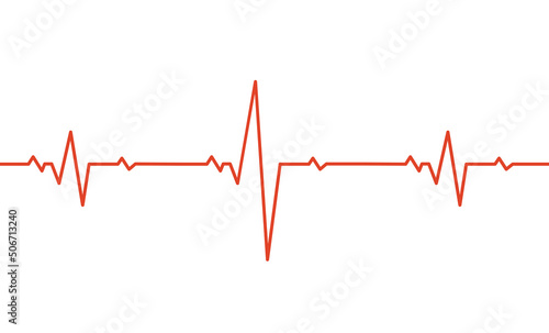 Red Heartbeat Rate and Pulse Line. Vector