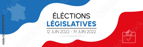 Élections législatives - 2022- France - Titre et illustrations vectoriels