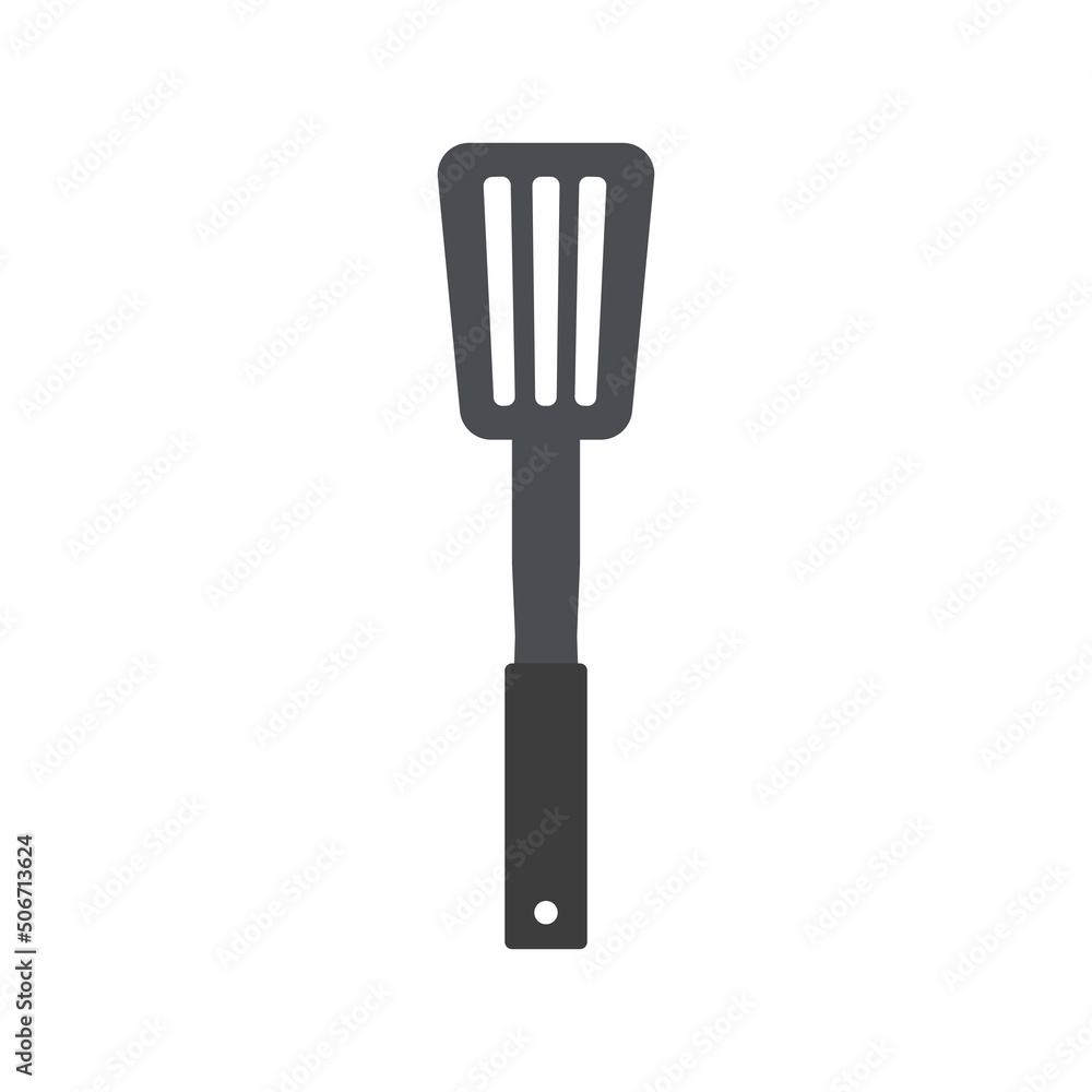Steel kitchen spatula utensil isolated on white background. Vector illustration Steel kitchen spatula utensil isolated on white background. Vector illustration