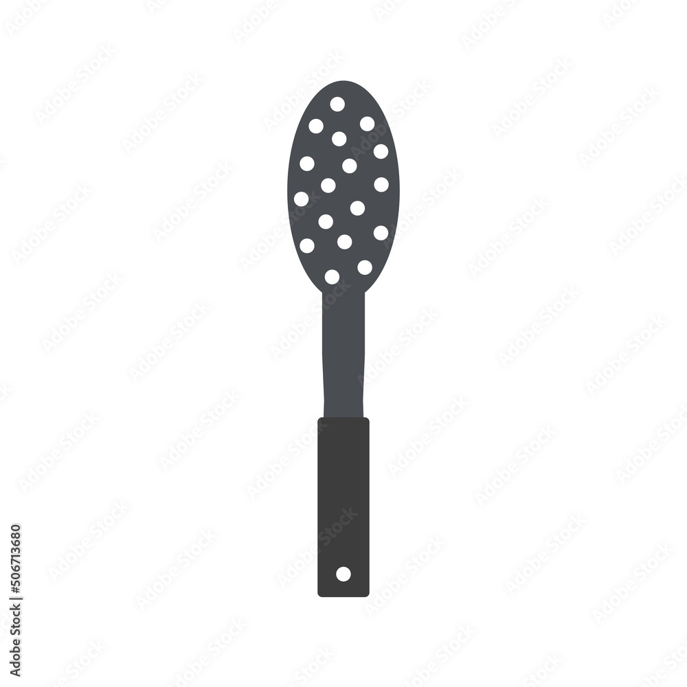 Kitchenware Steel Skimmer Slotted Spoon Holes Ladle. vector illustration. Kitchen Tool. Element for logo or sign. Kitchenware Steel Skimmer Slotted Spoon Holes Ladle. vector illustration. Kitchen Tool. Element for logo or sign.