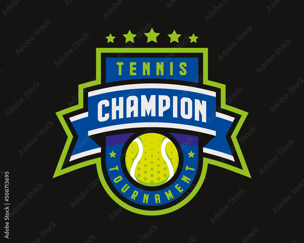Vecteur Stock Tennis logo design, emblem tournament template editable