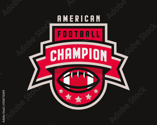American football  logo design. Rugby emblem tournament template editable for your design.