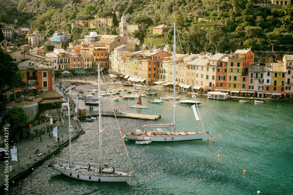 Stunning vacation and travel destination in Liguria. Portofino view in Liguria, Italy, Europe

