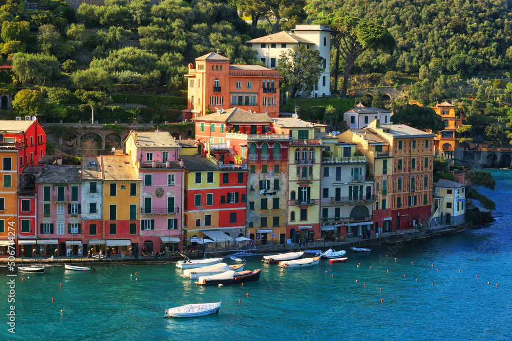 View of Portofino, an Italian fishing village, Genoa province, Italy, Europe