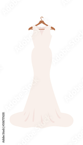 Luxury Wedding Dress. Vector illustration