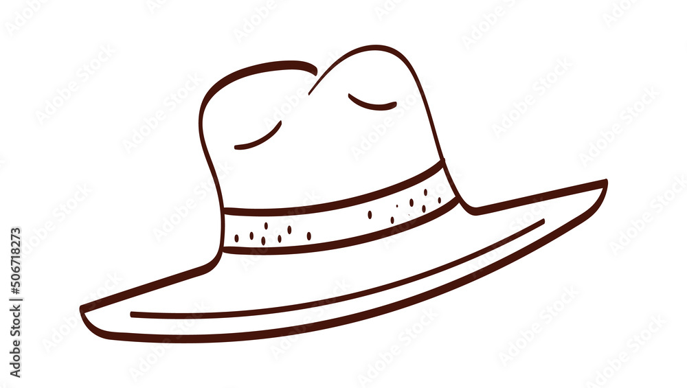 Hand drawn retro hat. Vector illustration Hand drawn retro hat. Vector illustration