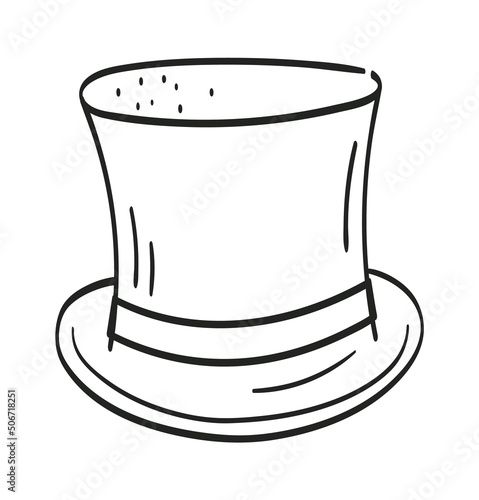 Vintage cylinder hat. Vector illustration