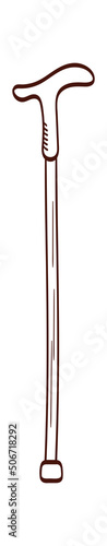 Hand drawn walking stick. Vector illustration
