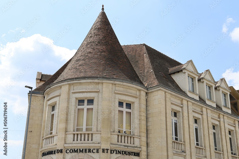 La CCI, chambre de commerce et d'industrie, vue de l'extérieur, ville de  Montluçon, département de l'Allier, France Stock Photo | Adobe Stock