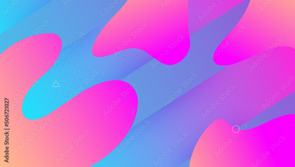 Fluid Banner. Colorful Illustration. Mobile Paper. Modern Shapes. Tech Geometric Layout. Blue Hipster Poster. Flow Landing Page. Abstract Design. Magenta Fluid Banner