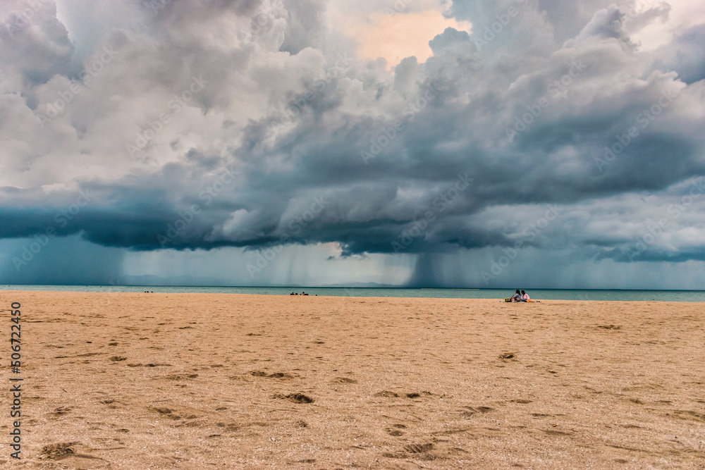 A Storm Over the Ocean at Jomtien Beach in Pattaya Thailand