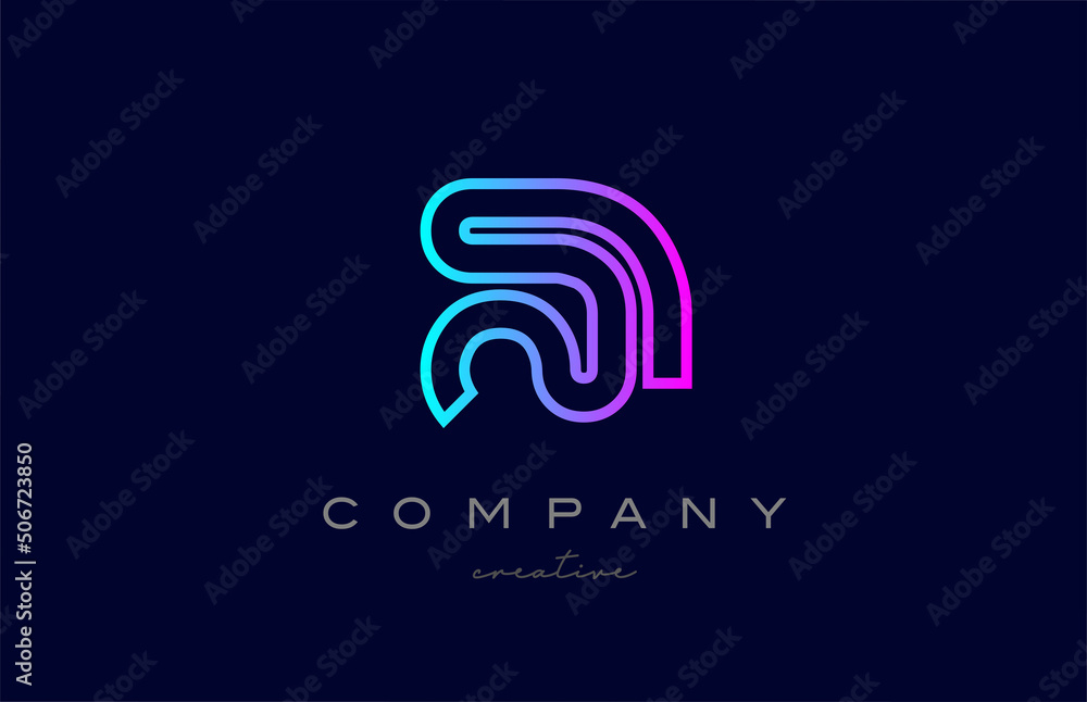 pink blue A alphabet letter logo icon. Creative template for a company or business with line design pink blue A alphabet letter logo icon. Creative template for a company or business with line design