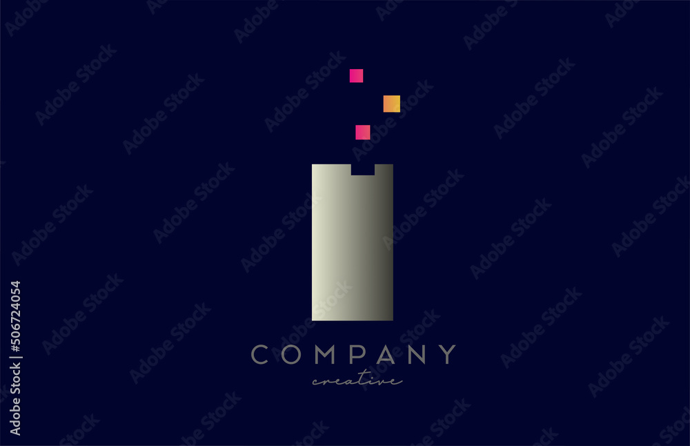 I grey pink yellow alphabet letter logo icon design. Creative template for business and company I grey pink yellow alphabet letter logo icon design. Creative template for business and company