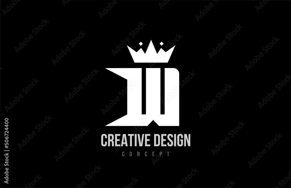 W alphabet letter logo icon design with king crown. Creative template for business and company W alphabet letter logo icon design with king crown. Creative template for business and company