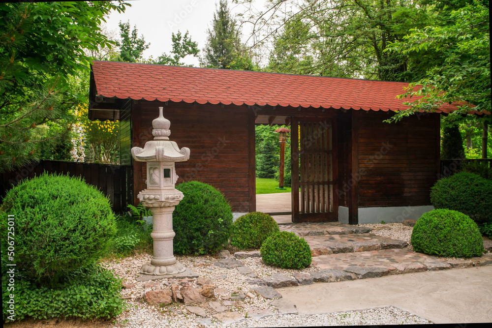japanese garden in Tashkent early springtime japanese garden in Tashkent early springtime
