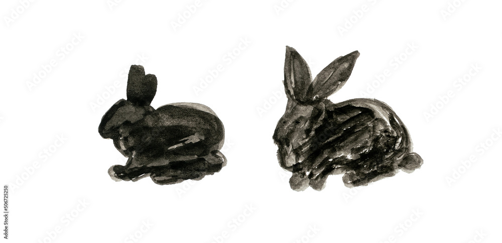Obraz premium Brush Drawing Rabbit