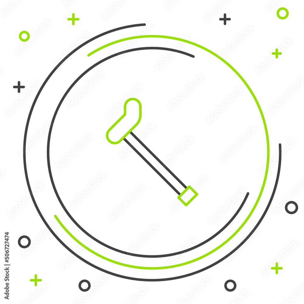 Line Walking stick cane icon isolated on white background. Colorful outline concept. Vector Line Walking stick cane icon isolated on white background. Colorful outline concept. Vector