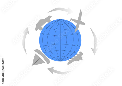 vector logo concept of travel around the globe
