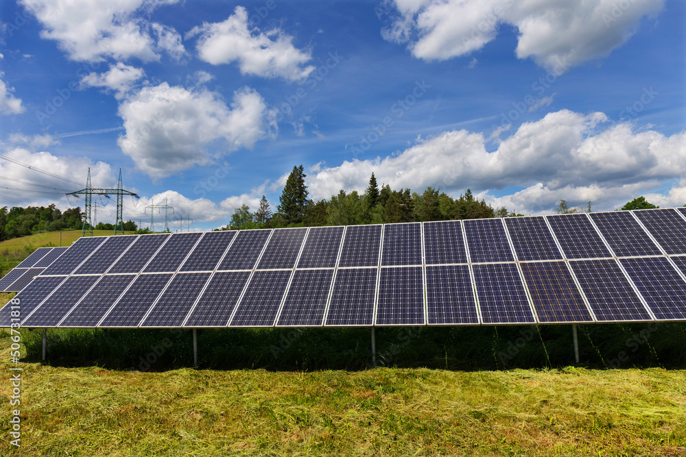 Solar Power Station in the sunny cloudy spring Nature Solar Power Station in the sunny cloudy spring Nature
