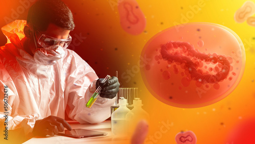 Monkeypox cells. Virologist...