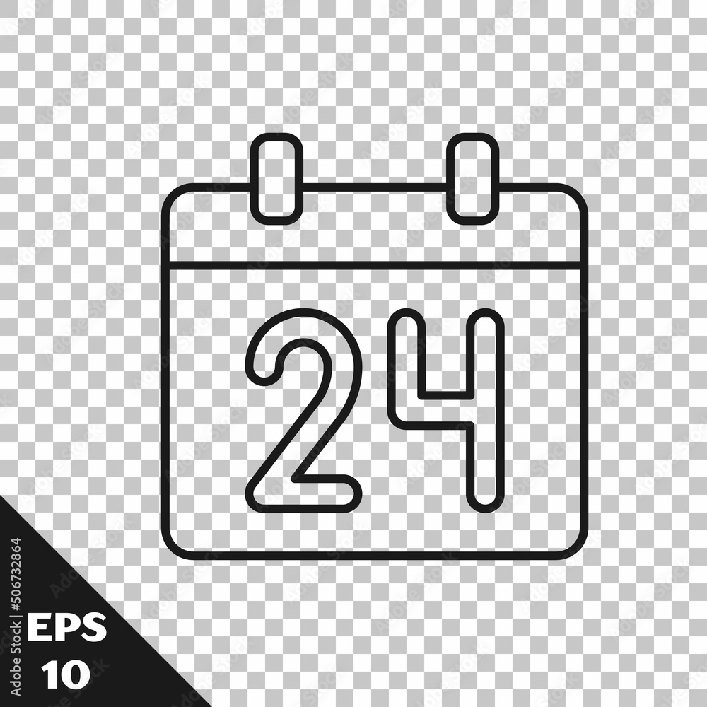 Black line Calendar icon isolated on transparent background. Event reminder symbol. Vector Black line Calendar icon isolated on transparent background. Event reminder symbol. Vector