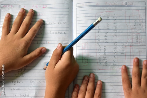 homework in notebook